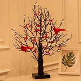 Éclatant Vintage Arbre Avec Cardinales