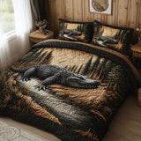 Parure de lit matelassée 3 pièces - Animaux de la Forêt
