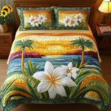 Parure de lit matelassée 3 pièces - Esprit Aloha