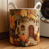 Panier à Linge Matelassé - Feuilles d'Automne Dansantes