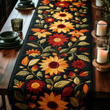 Chemin de table matelassé - Tournesols d'Automne
