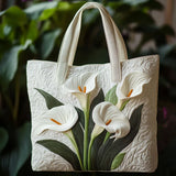 Sac Artisanal Matelassé - Arums Blancs