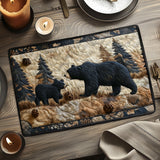 Emma - Set de table matelassé de la Famille Ours Noir