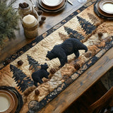 Chemin de table matelassé - Famille d'Ours Noirs