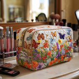 Élise - Trousse de toilette matelassée Jardin Fleuri