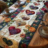 Chemin de table matelassé - Cœurs en Fleur