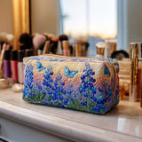 Justine - Trousse de toilette matelassée Motif Bleu