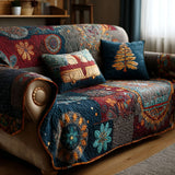 Cécile - Housse de canapé matelassée Motif Boho Délicate