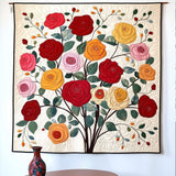 Nathalie - Tapisserie artistique Bouquet de Rose Courtepointe Artistique Suspendu