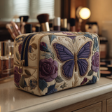 Christine - Trousse de toilette matelassée Papillons et Fleurs