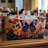 Valérie - Trousse de toilette matelassée Papillons Élégants