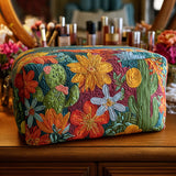 Nathalie - Trousse de toilette matelassée Cactus Colorés