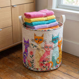 Panier à Linge Matelassé - Joyeux Patch de Chats