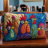 Alice - Trousse de toilette matelassée Poule et Fleurs