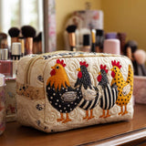 Léa - Trousse de toilette matelassée Poule Tendre
