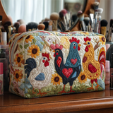 Sophie - Trousse de toilette matelassée Poules Entre Arbres