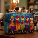 Camille - Trousse de toilette matelassée Poule et Cœurs