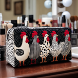 Raymonde - Trousse de toilette matelassée Poule dans Nid