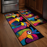Simone - Tapis de cuisine Poules et Fleurs