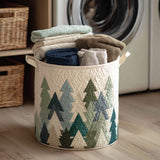 Panier à Linge Matelassé - Sapins de Noël