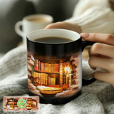 Mug en Céramique Avec Bibliothèque Magique et Effet Thermique