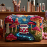 Yvette - Trousse de toilette matelassée Motif Hippie Cosmique