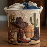 Panier à Linge Matelassé - Coucher de Soleil Cowboy