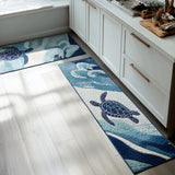 Louise - Tapis de cuisine Mer Bleu Profond