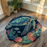 Nathalie - Tapis décoratif Forme Personnalisée Tortue Profonde