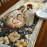 Chemin de table matelassé - Crèche Divine