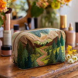 Fleur - Trousse de toilette matelassée Feuillage Vert Émeraude
