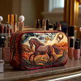Aline - Trousse de toilette matelassée Cheval Fougueux