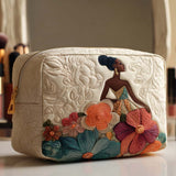 Sabine - Trousse de toilette matelassée Fleurs Élégants