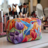 Ghislaine - Trousse de toilette matelassée Jardin Lumineux