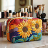 Éliane - Trousse de toilette matelassée Fleur Doré