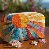Bénédicte - Trousse de toilette matelassée Motif Rétro Colorée