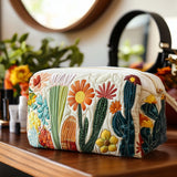 Yaël - Trousse de toilette matelassée Cactus Vert