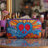 Perrine - Trousse de toilette matelassée Symbole de la Paix