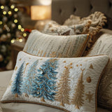 Housse de Coussin Matelassée - Forêt Festive