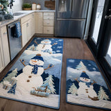 Céline - Tapis de cuisine Hivernal à Détails Enneigés