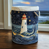 Panier à Linge Matelassé - Phare au Crépuscule