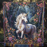Sandrine - Couverture matelassée Licorne au Clair de Lunes
