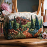 Solène - Trousse de toilette matelassée Sentier dans Vert