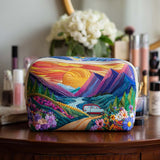 Océ - Trousse de toilette matelassée Motif Voyage Rétro