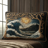 Housse de Coussin Matelassée - Vagues de l'Océan