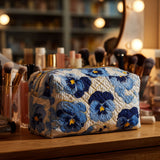 Joséphine - Trousse de toilette matelassée Violettes du Pensée