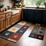 Blanche - Tapis de cuisine Empreintes de Patte