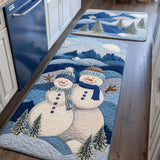 Lucienne - Tapis de cuisine Hivernal Joyeux à Neige