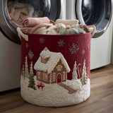 Panier à Linge Matelassé - Esprit Neigeux