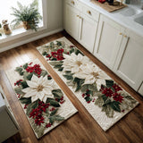 Capucine - Tapis de cuisine Hivernal à Pétales de Neige